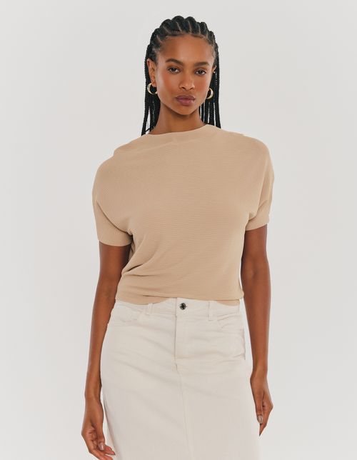 Blusa Tricot Modal Fresh Colors - Caqui