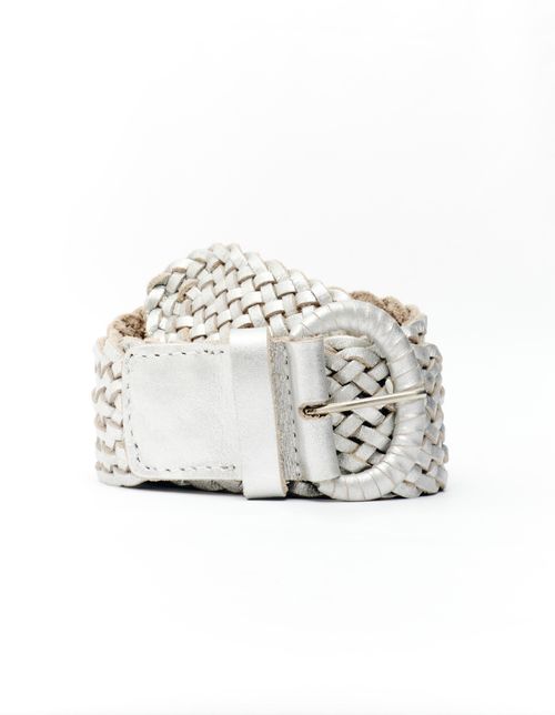 Cinto Tresse Fivela Encapada - Prata
