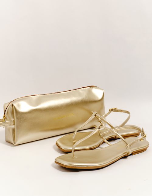Kit Rasteira + Necessaire - Ouro