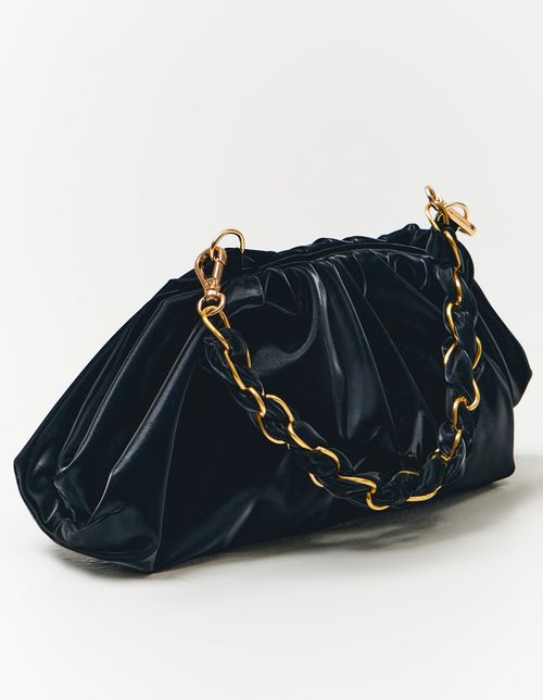 Bolsa Gloss Franzido - Preto