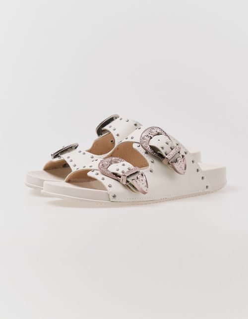 Sandalia Papete Fivela Western - Off White