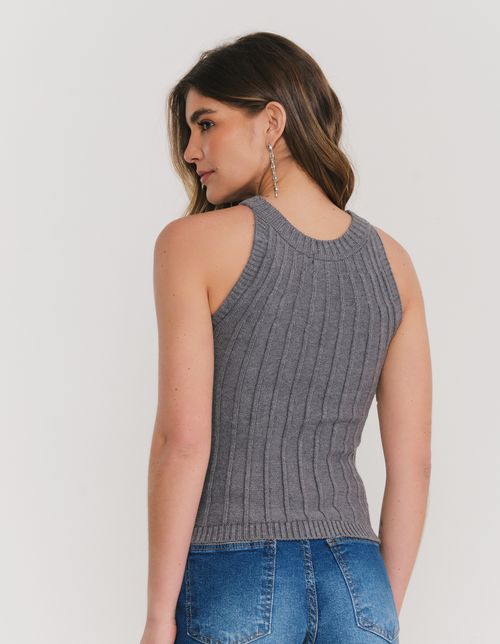 Blusa Tricot Cava Americana - Mescla