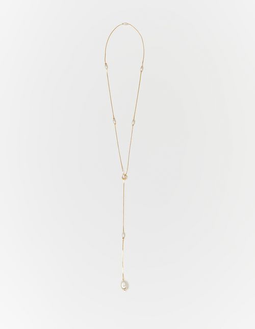 Colar Gravatinha Perola - Dourado