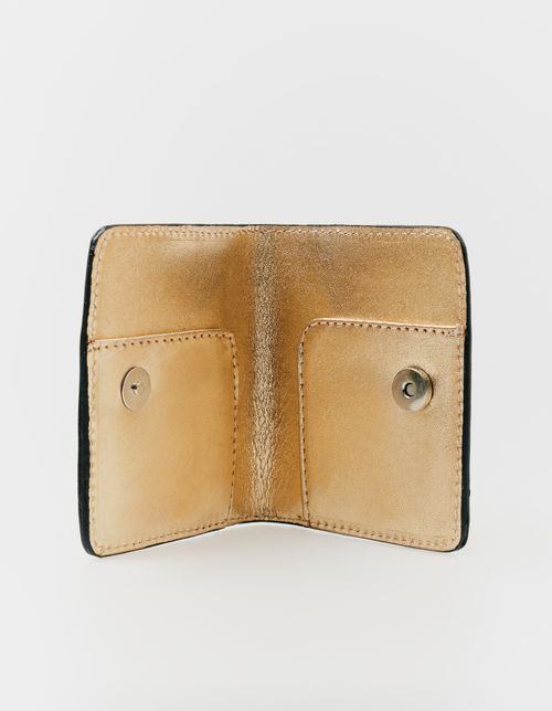 Porta Cartão em Couro - Dourado