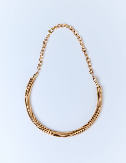 Colar Curto Malha Metal - Dourado