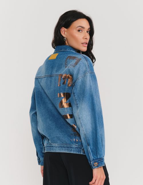 Jaqueta Jeans Boyfriend Com Foil - Jeans