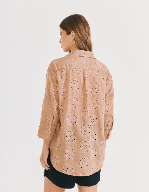 Camisa Laise Manga 7/8 - Caqui