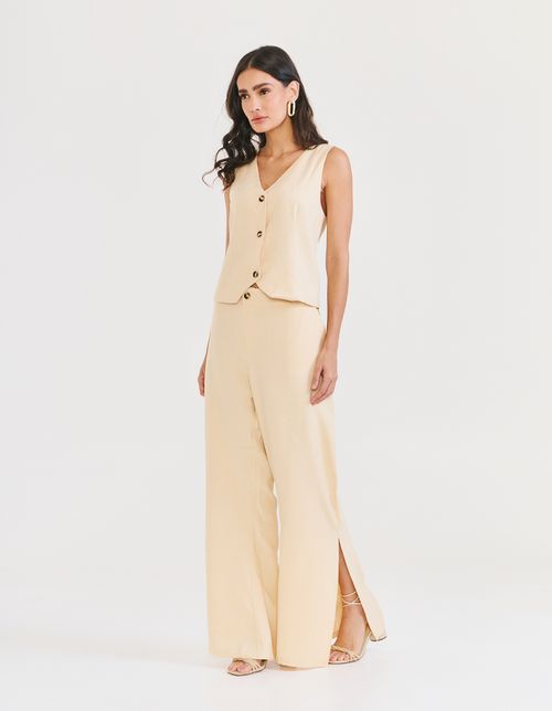 Calça Alfaiataria Flare - Bege