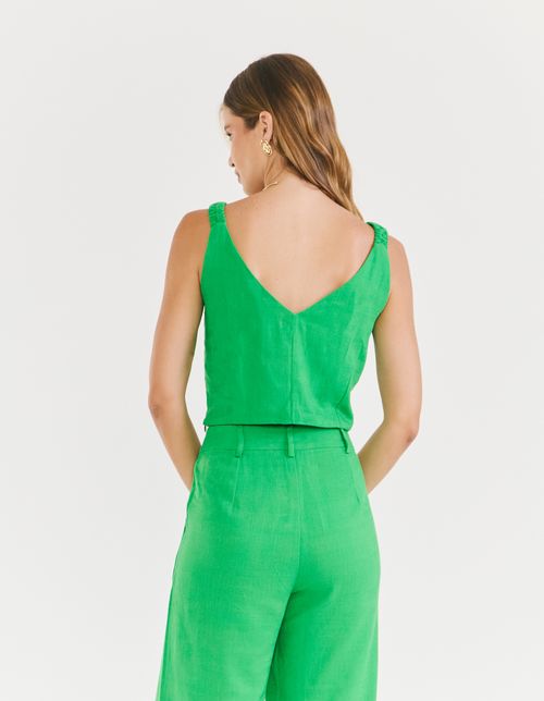 Cropped Viscolinho - Verde Bandeira