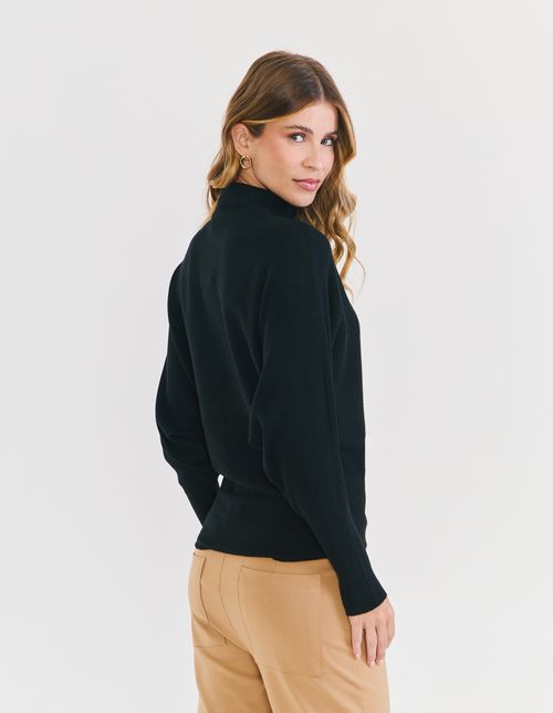 Blusa Tricot Textura Canelada - Preto
