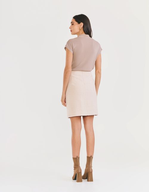 Saia Curta Tweed - Bege