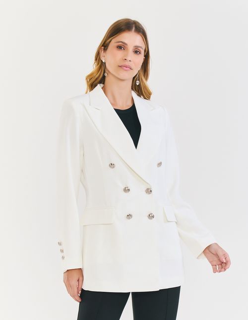 Blazer Alfaiataria Botoes Decorados - Off White