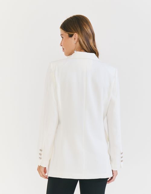 Blazer Alfaiataria Botoes Decorados - Off White