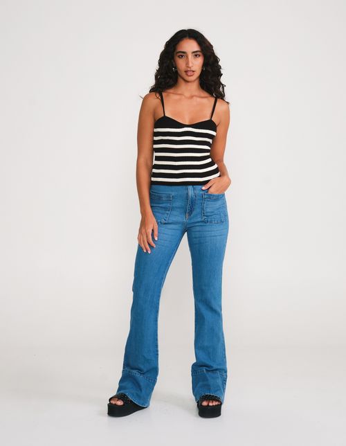 Calca Jeans Flare Anos 70 - Jeans