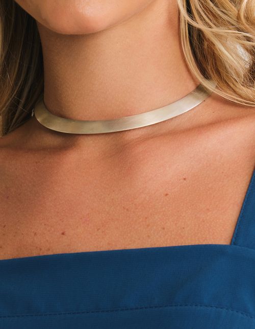 Colar Choker Grande - Prata