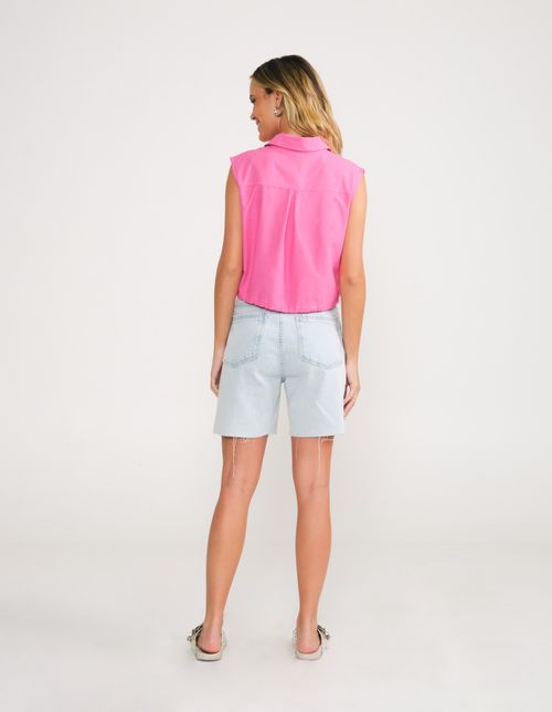 Short Jeans Elastico Costas - Denim Claro