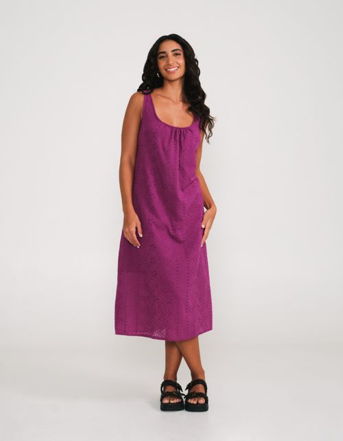 Vestido Midi Laise Regata - Berinjela