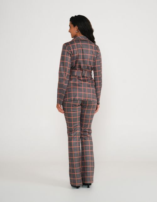 Casaco Malha Estampado Chevron - Peach