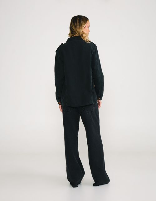 Parka Sarja Marmorizada - Preto