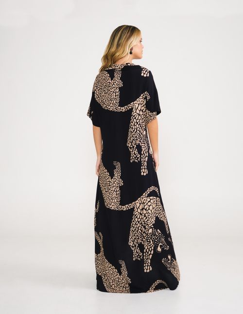 Chemise Estampado Onça P&b - Preto