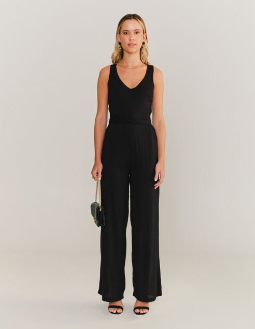 Macacão Maju Com Amarração - Preto