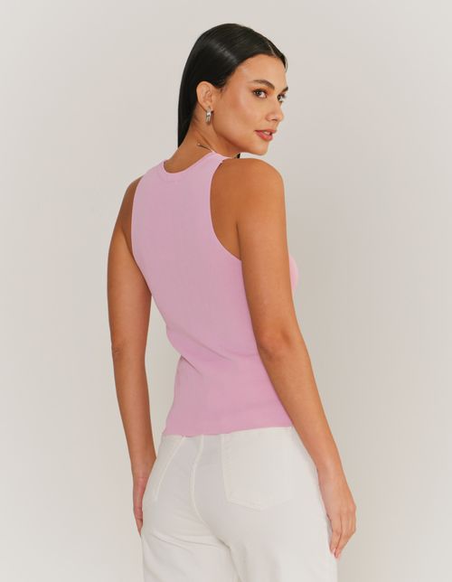 Blusa Tricot Sem Manga - Rosa