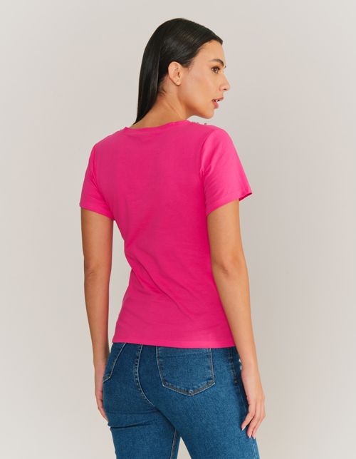 t Shirt Detalhes Pedras - Pink