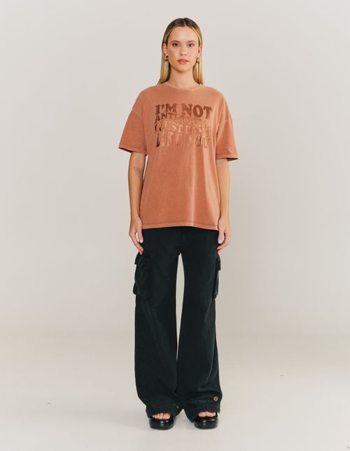 T Shirt Silk Anti Social - Marrom