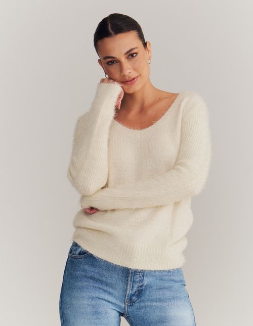 Sueter Decote v Pelinhos - Off White