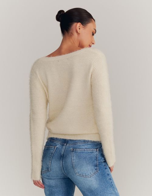 Sueter Decote v Pelinhos - Off White