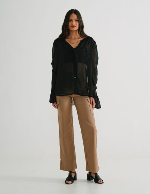 Calça Pu - Bege