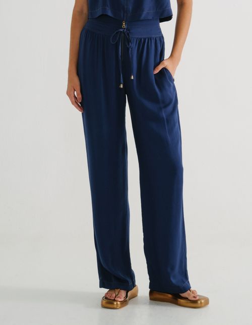 Calça Pala Recortes - Azul Marinho