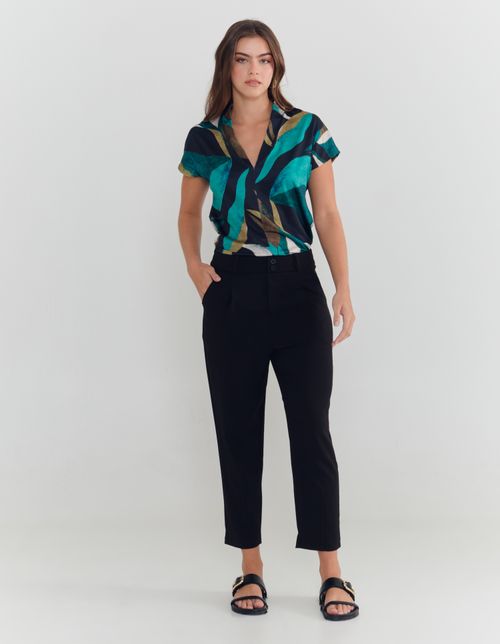 Calça Reta Alfaiataria - Preto