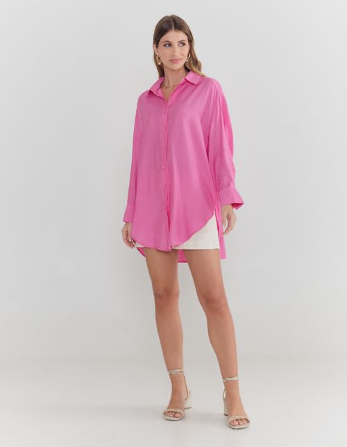 Camisa Abotoamentos Frontais - Pink