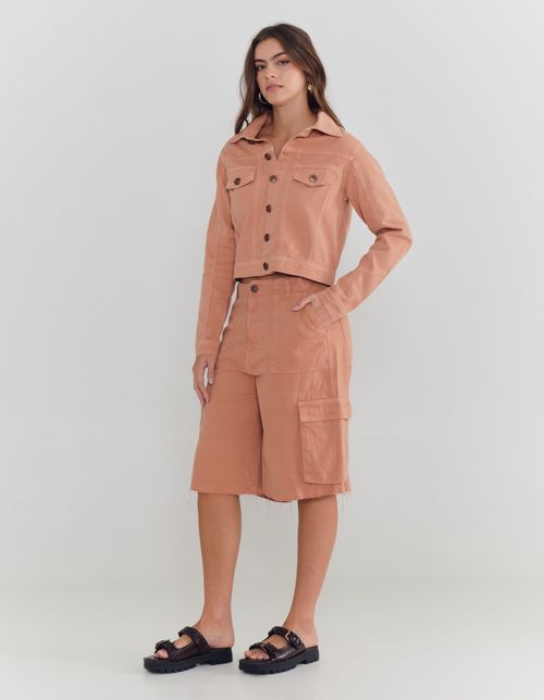 Bermuda Sarja Cargo Cool - Caramelo