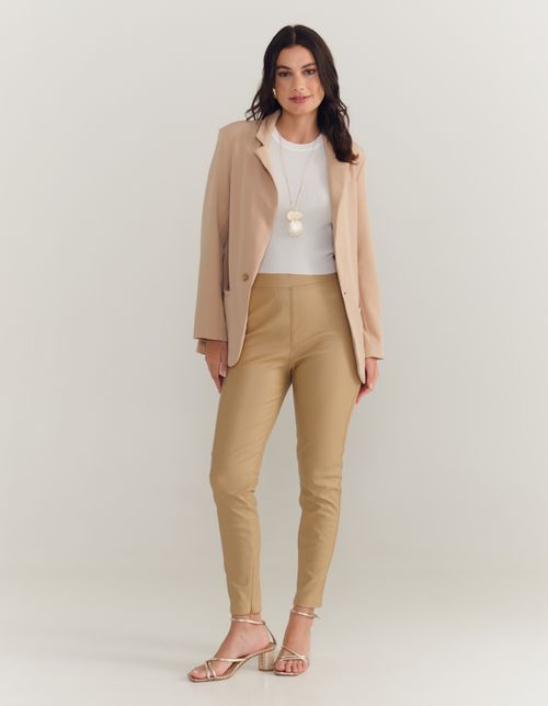 Blazer Alfaiataria Bolso - Bege