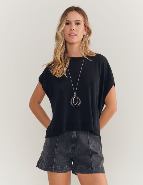 Short Alfaiataria Jeans - Black Jeans