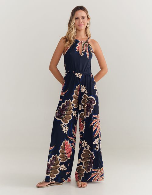 Macacão Estampado Nala - Azul Marinho