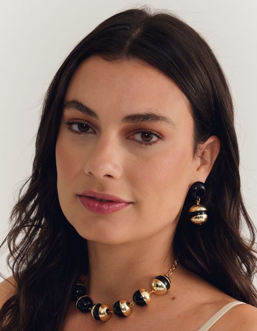 Colar Curto Tulipa Metal - Dourado