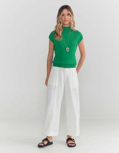 Blusa Tricot Gola Alta Modal Fresh - Verde