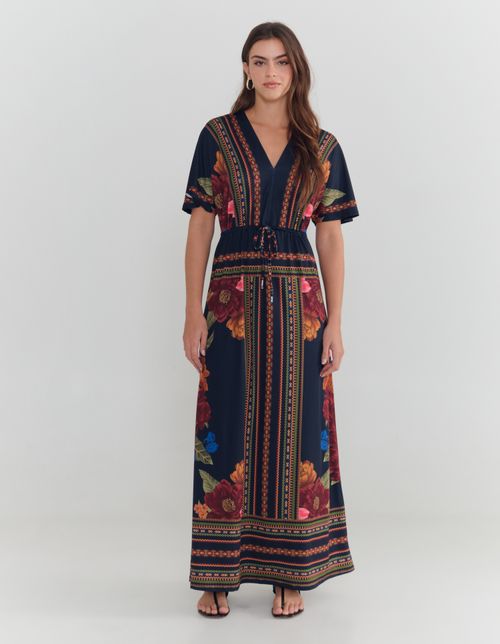 Vestido Longo Estampado Frida