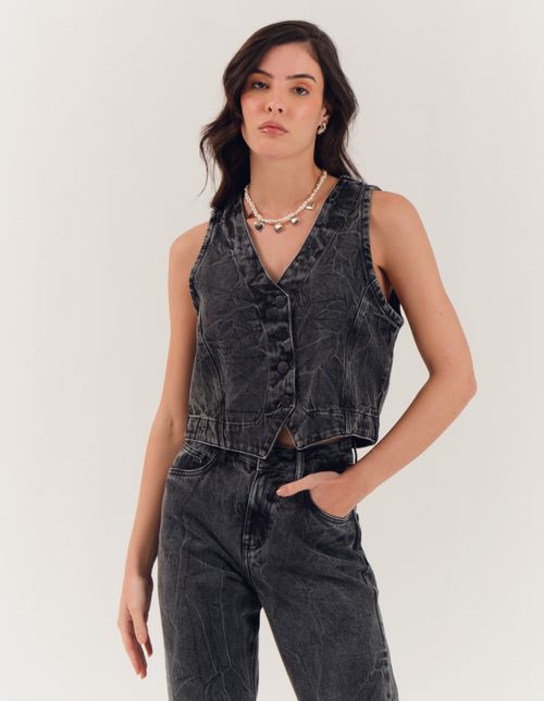 Colete Marmorizado Black Jeans - Black Jeans