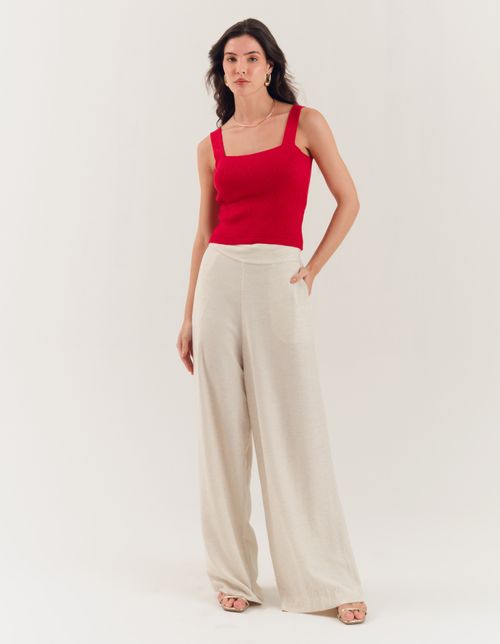 Blusa Tricot Lurex - Vermelho