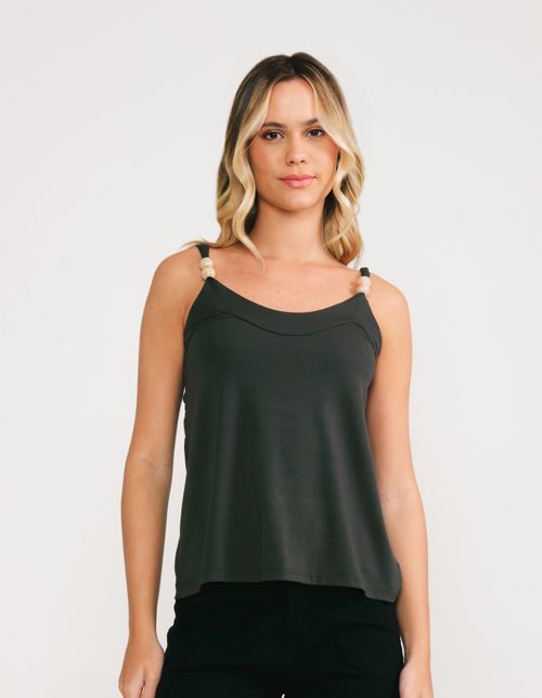 Blusa Regata Moletinho Lisa - Verde Garrafa