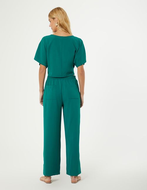 Calça Reta Chevron - Verde Bandeira