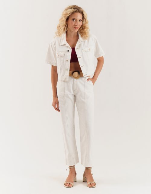 Calça Clochard Pespontos Sarja - Off White