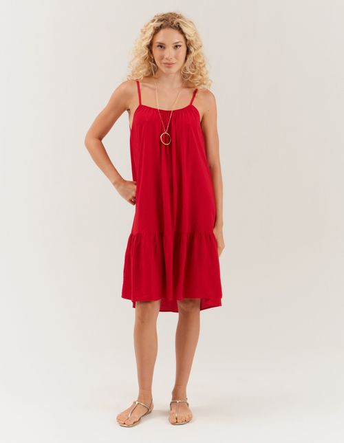 Vestido Curto Basic - Vermelho