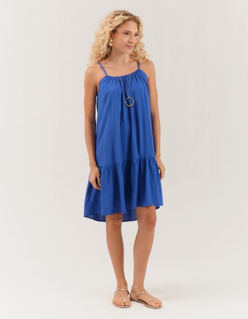 Vestido Curto Basic - Azul Denim