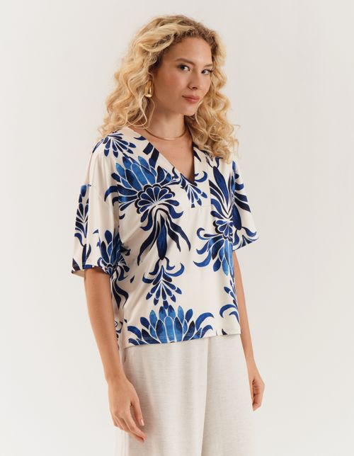 Blusa Estampada Marina - Off White