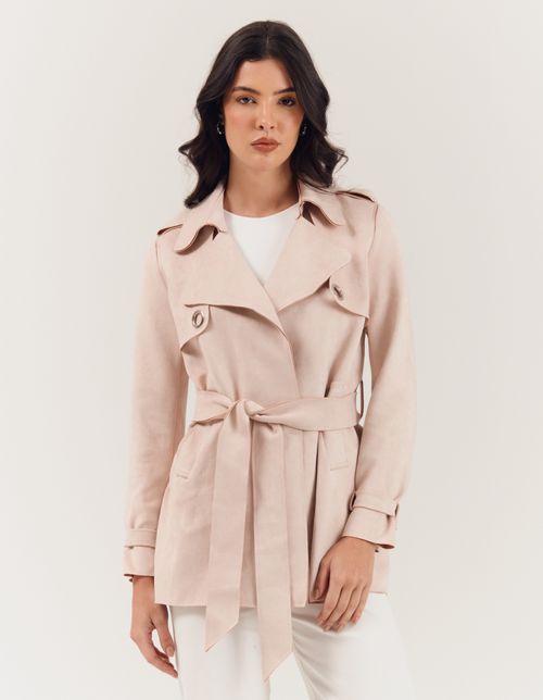 Trench Coat Detalhe Ilhos - Nude